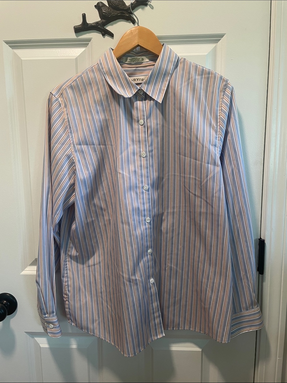 Orvis Blue and Pink Striped Button-Down Shirt